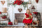 Kate Saint Valentin Roses Cheminée Rustique Toile de fond conçue par Emetselch - Kate Backdrop FR
