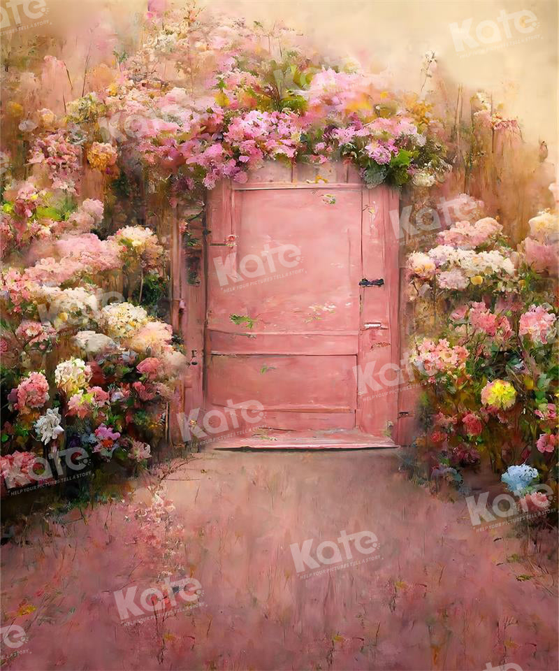 Kate Printemps Peinture Rétro Fleur épanouie Porte Toile de fond pour la photographie - Kate Backdrop FR