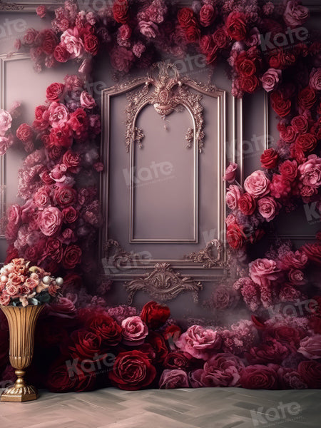 Kate Romantique Rose Mur Vintage Floral Toile de fond pour la photographie