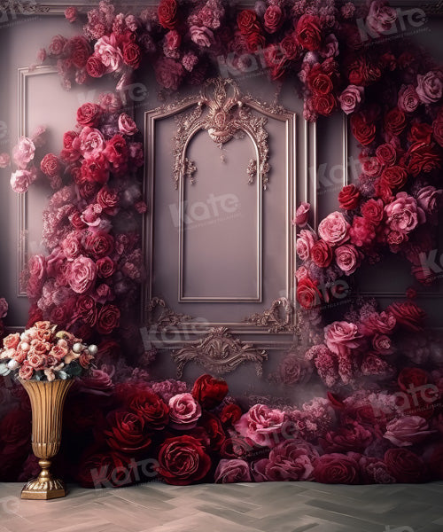 Kate Romantique Rose Mur Vintage Floral Toile de fond pour la photographie
