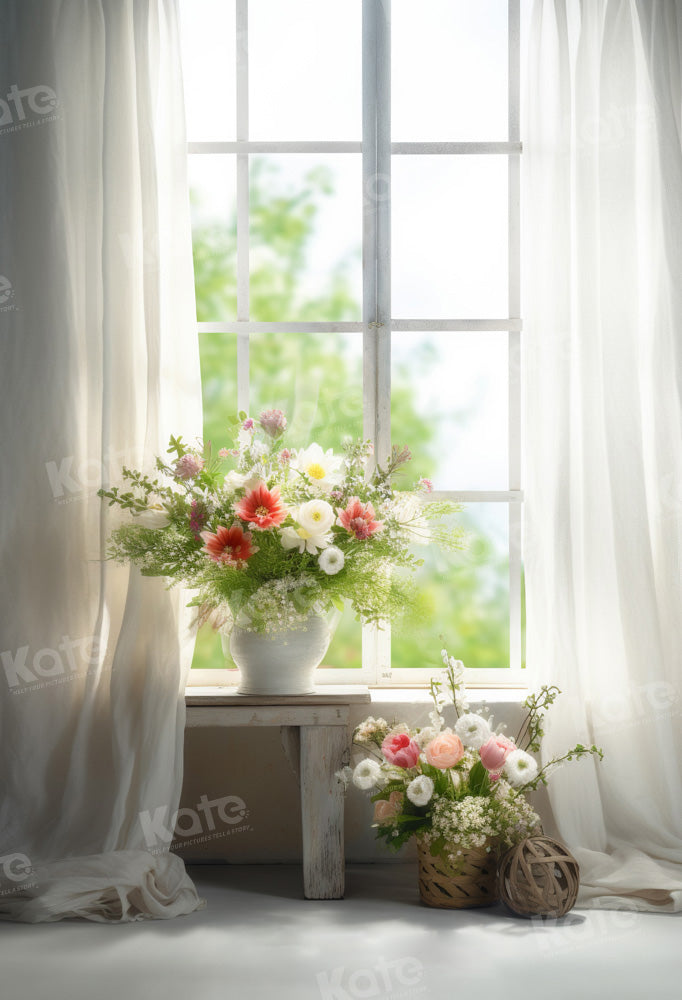 Kate Printemps Fleurs Fenêtre Toile de fond conçue par Chain Photographie - Kate Backdrop FR