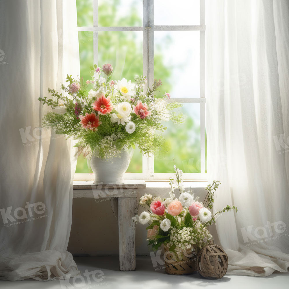 Kate Printemps Fleurs Fenêtre Toile de fond conçue par Chain Photographie