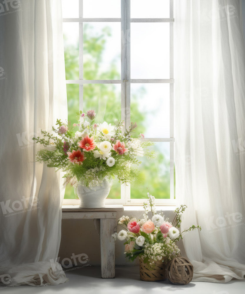 Kate Printemps Fleurs Fenêtre Toile de fond conçue par Chain Photographie - Kate Backdrop FR