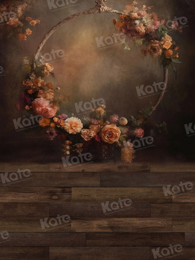 Kate Arche florale Plancher en bois Toile de fond pour la photographie