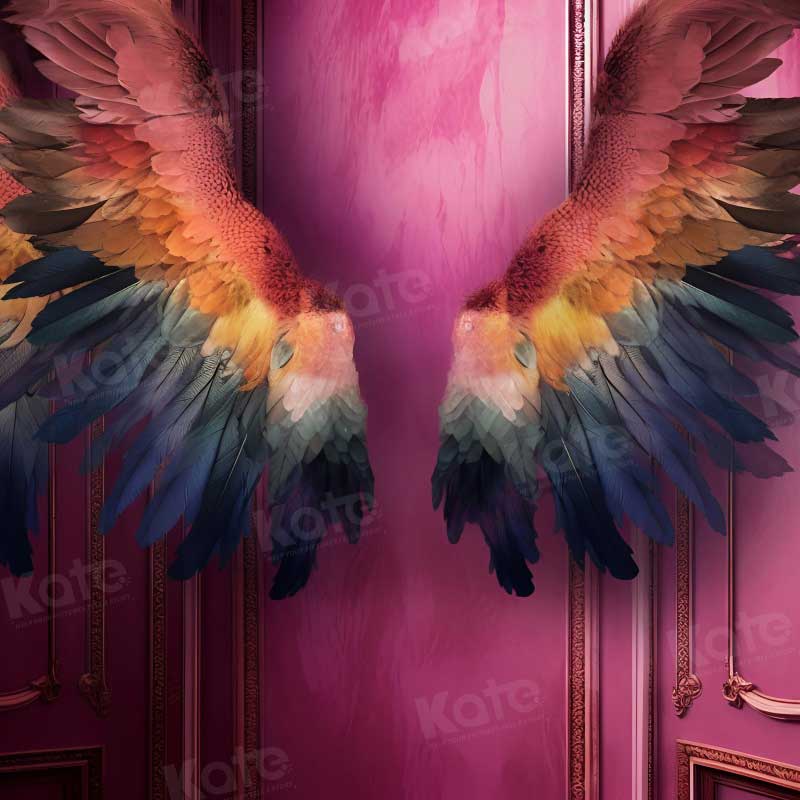 Kate Beaux-Arts Mur rose Ailes de papillon Toile de fond pour la photographie - Kate Backdrop FR