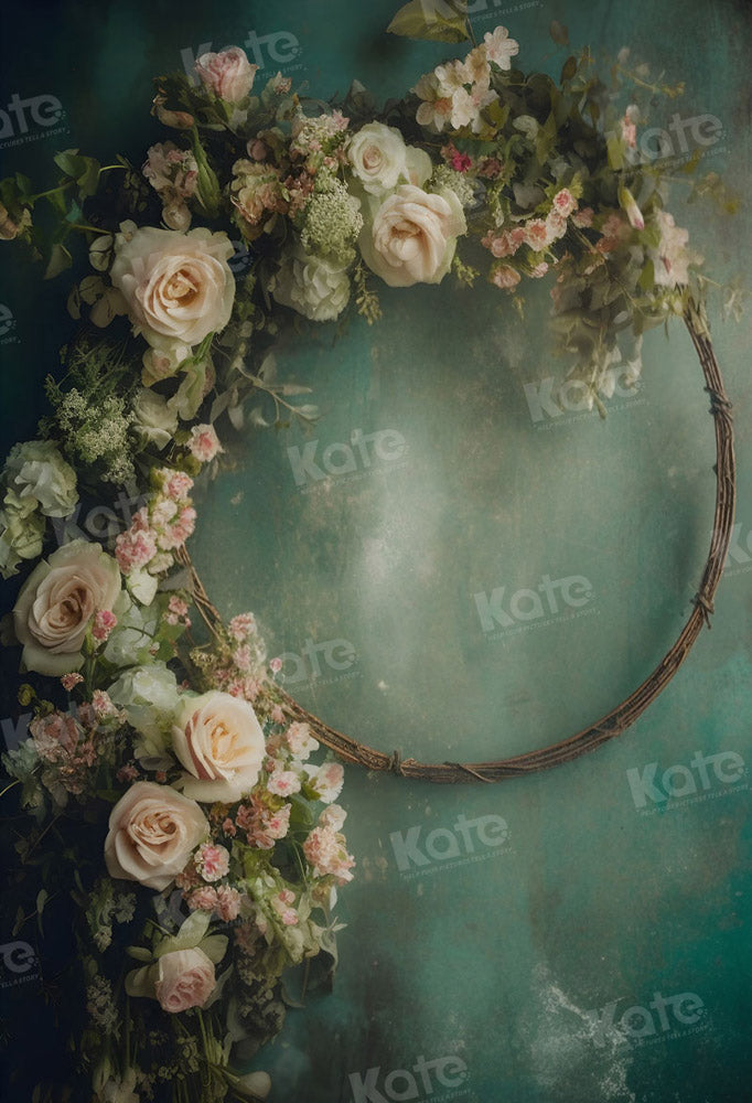 Kate Beaux-Arts Arche florale Vert Toile de fond pour la photographie - Kate Backdrop FR