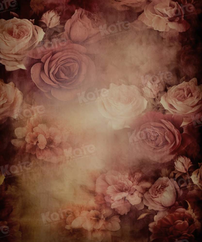 Kate Rétro Beaux-Arts Grandes fleurs Toile de fond Conçu par GQ - Kate Backdrop FR
