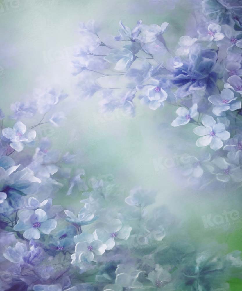 Kate Bokeh Beaux-Arts Fleurs Bleu Toile de fond Conçu par GQ