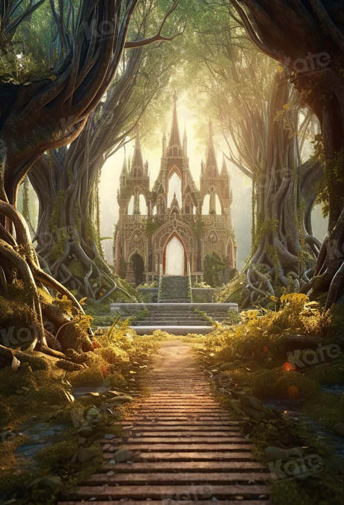 Kate Été Château Forêt Arbre Toile de fond conçue par Chain Photographie - Kate Backdrop FR