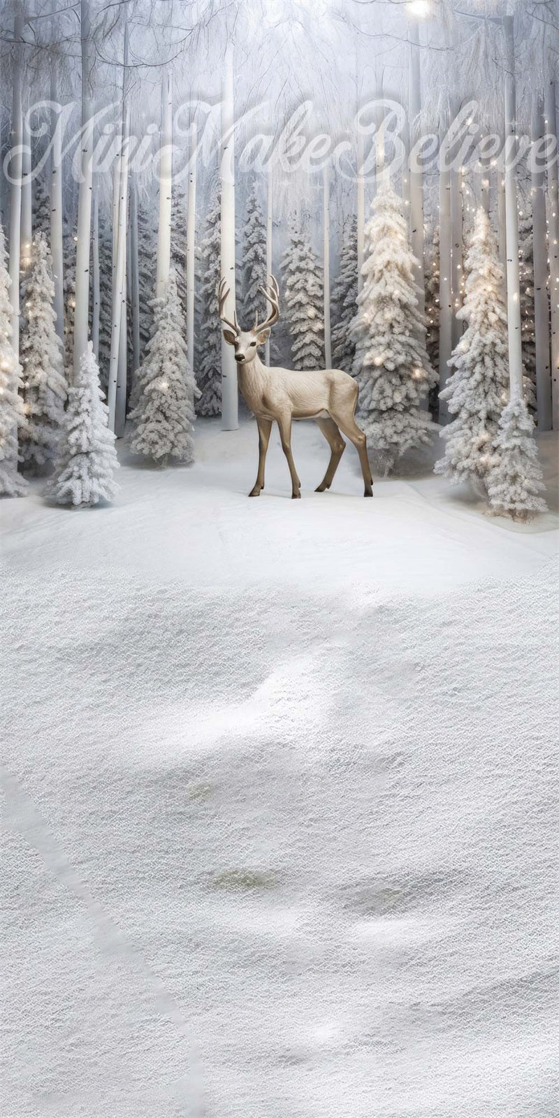Kate Sweep Mur-à-Sol Hiver Blanc Cerf Toile de fond conçue par Mini MakeBelieve - Kate Backdrop FR