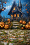 Kate Halloween Citrouille Maison Sol Toile de fond conçue par Chain Photographie - Kate Backdrop FR