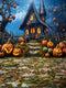 Kate Halloween Citrouille Maison Sol Toile de fond conçue par Chain Photographie - Kate Backdrop FR