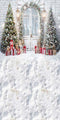 Kate Sweep Mur-à-Sol Noël Porte Arbres Neige Toile de fond conçue par Chain Photographie - Kate Backdrop FR