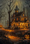 Kate Halloween Sinistre Citrouille Maison Forêt Toile de fond pour la photographie - Kate Backdrop FR