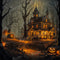 Kate Halloween Sinistre Citrouille Maison Forêt Toile de fond pour la photographie - Kate Backdrop FR