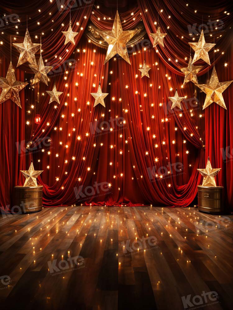 Kate Étoiles Rouge Scène Sol Toile de fond conçue par Chain Photographie - Kate Backdrop FR