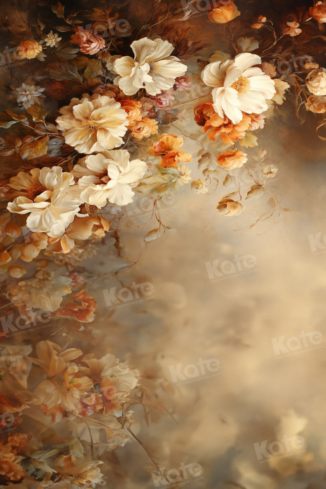 Kate Beaux-Arts Fleurs Jaune Portrait Toile de fond Conçu par GQ