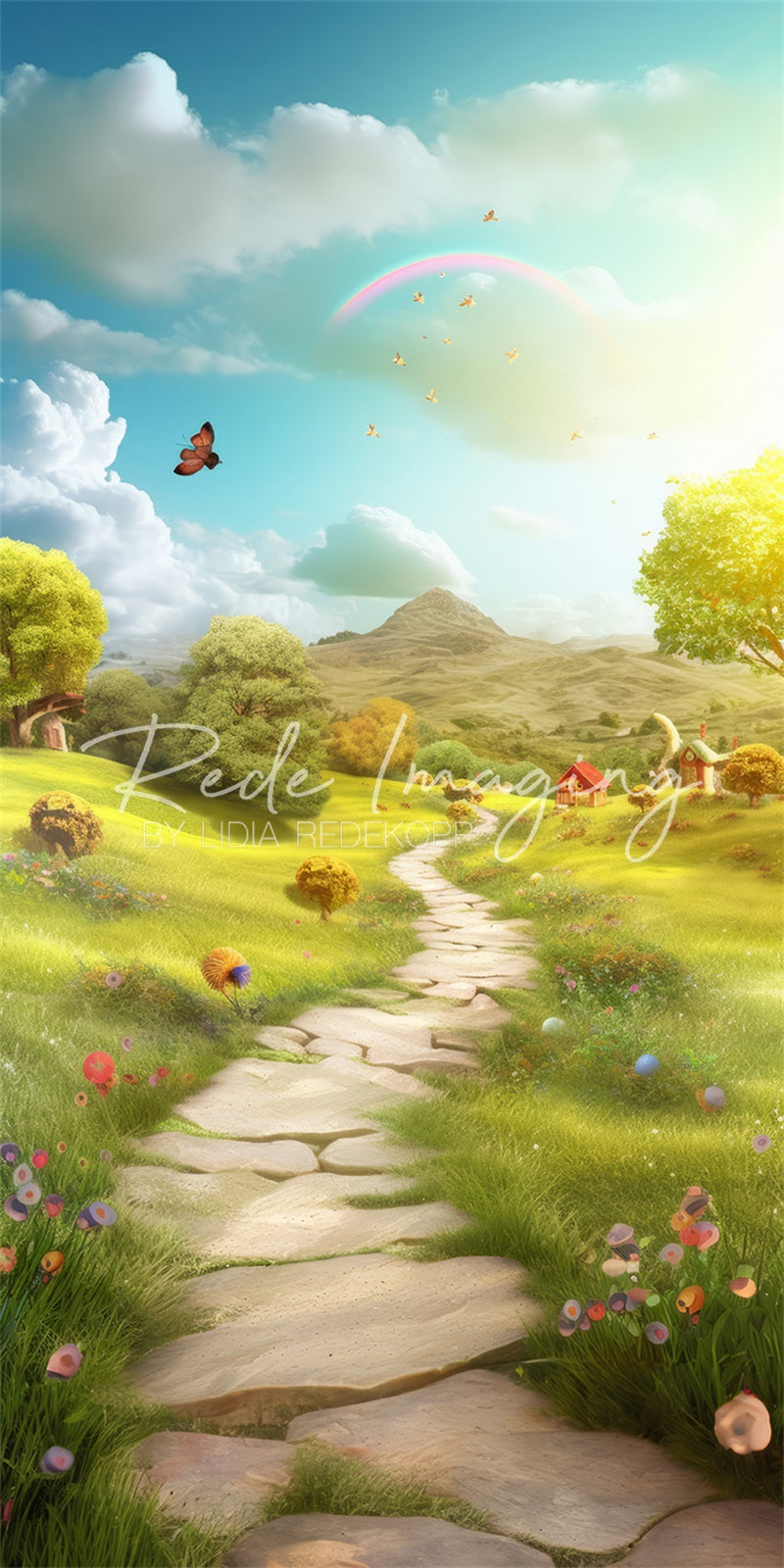 Kate Sweep Mur-à-Sol Jours de printemps Toile de fond conçue par Lidia Redekopp - Kate Backdrop FR