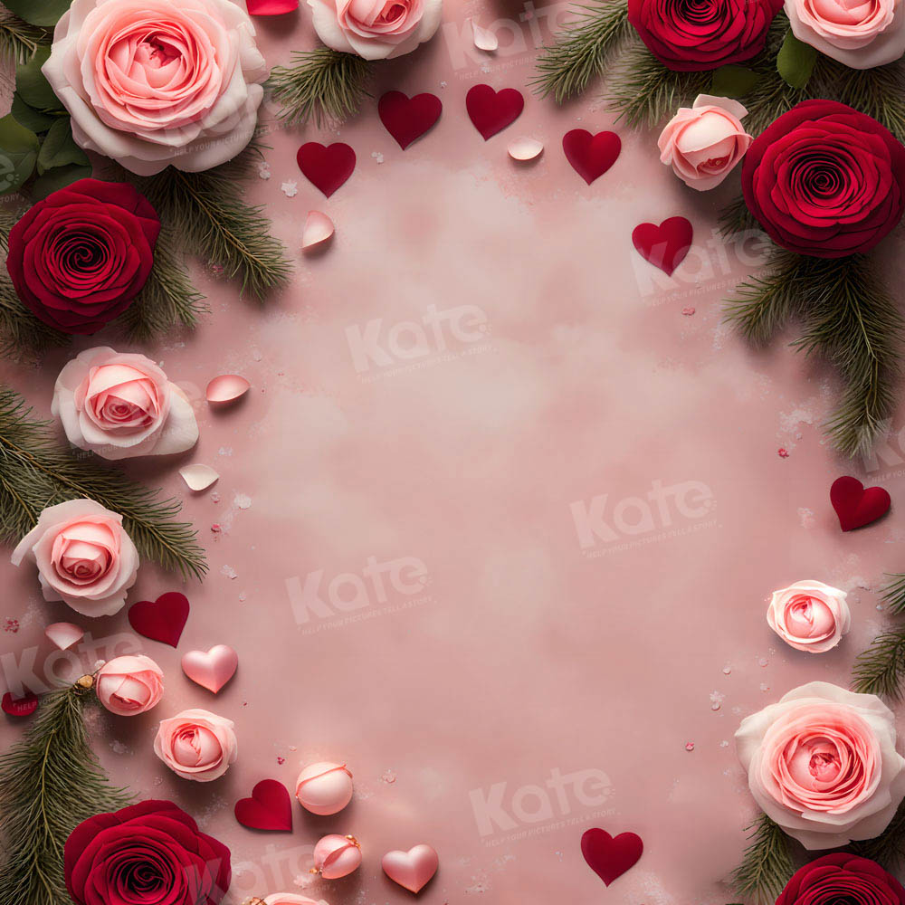 Kate Saint Valentin Rose Mur Floral Toile de fond pour la photographie