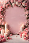 Kate Saint Valentin Rose Fleurs Bougies Toile de fond pour la photographie - Kate Backdrop FR