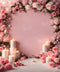 Kate Saint Valentin Rose Fleurs Bougies Toile de fond pour la photographie - Kate Backdrop FR