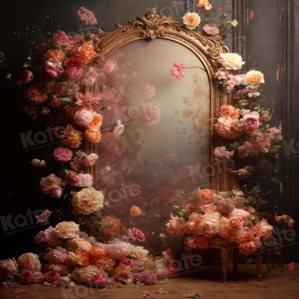 Kate Rose Floral Miroir Fête des mères Toile de fond conçue par Chain Photographie