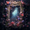 Kate Bleu Fleurs Miroir Mystérieux Toile de fond conçue par Chain Photographie - Kate Backdrop FR
