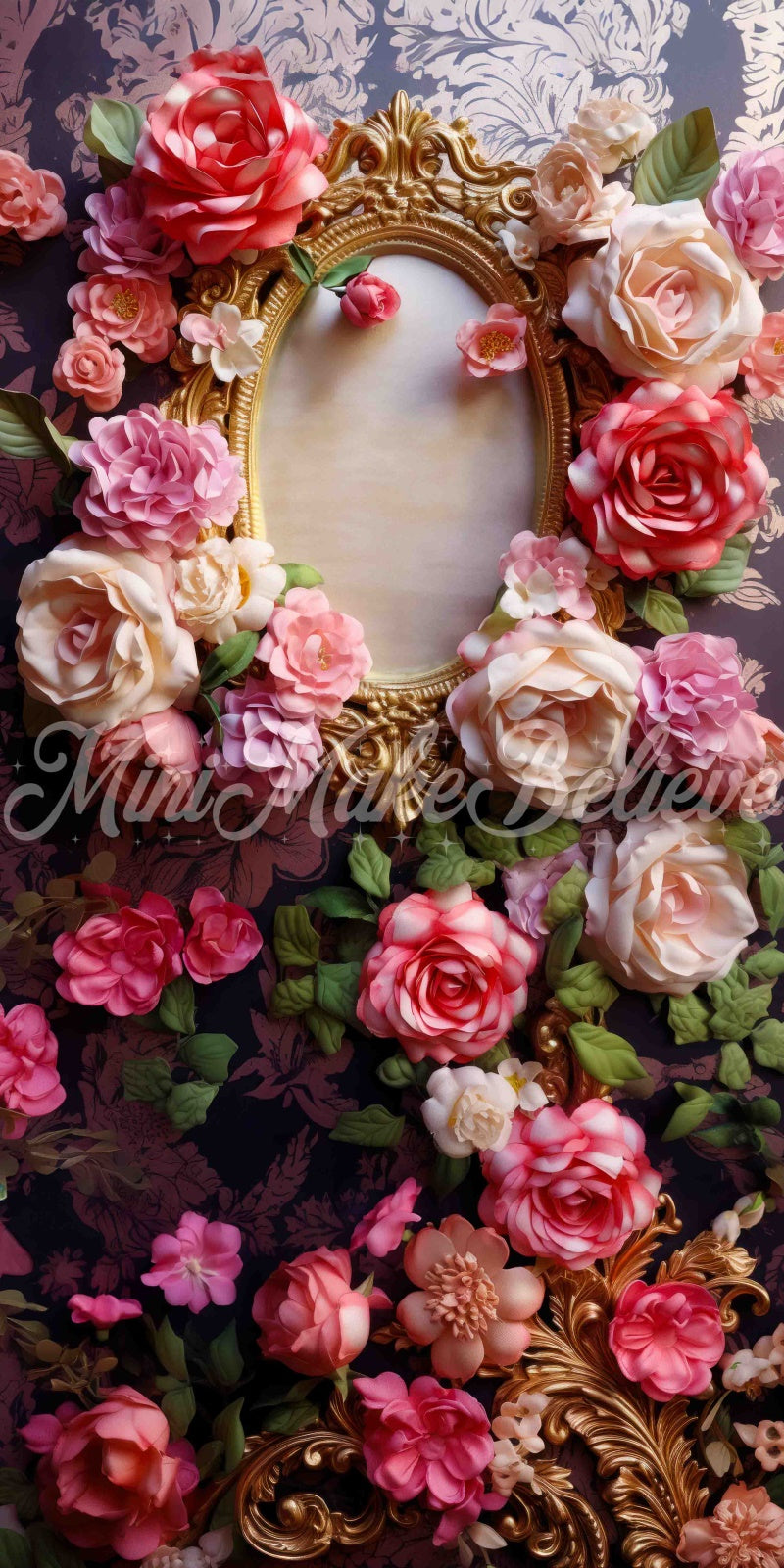 Kate Balayage Cadre floral Rose Toile de fond conçue par Mini MakeBelieve
