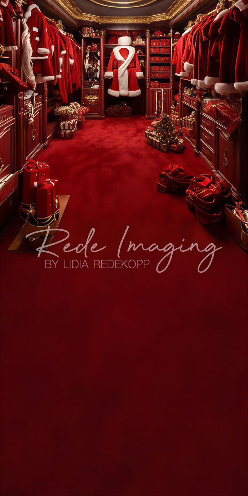 Kate Balayage Rouge Placard du Père Noël Toile de fond conçue par Lidia Redekopp