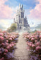 Kate Fantaisie Rose Fleurs Château Route Toile de fond conçue par GQ - Kate Backdrop FR
