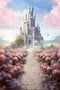 Kate Fantaisie Rose Fleurs Château Route Toile de fond conçue par GQ - Kate Backdrop FR