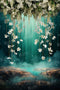 Kate Printemps Vert Brume d'eau Fleurs Toile de fond conçue par GQ - Kate Backdrop FR