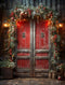 Kate Noël Porte en bois Rouge Toile de fond conçue par Emetselch - Kate Backdrop FR