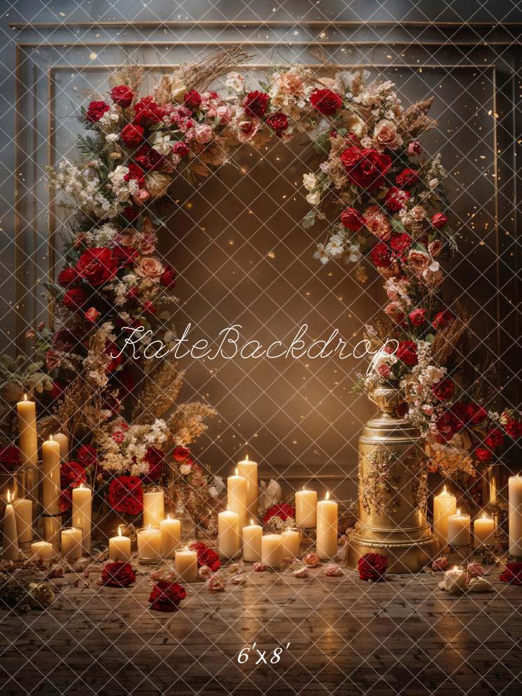 Kate Saint Valentin Fleurs Bougie Mariage Toile de fond conçue par Chain Photographie