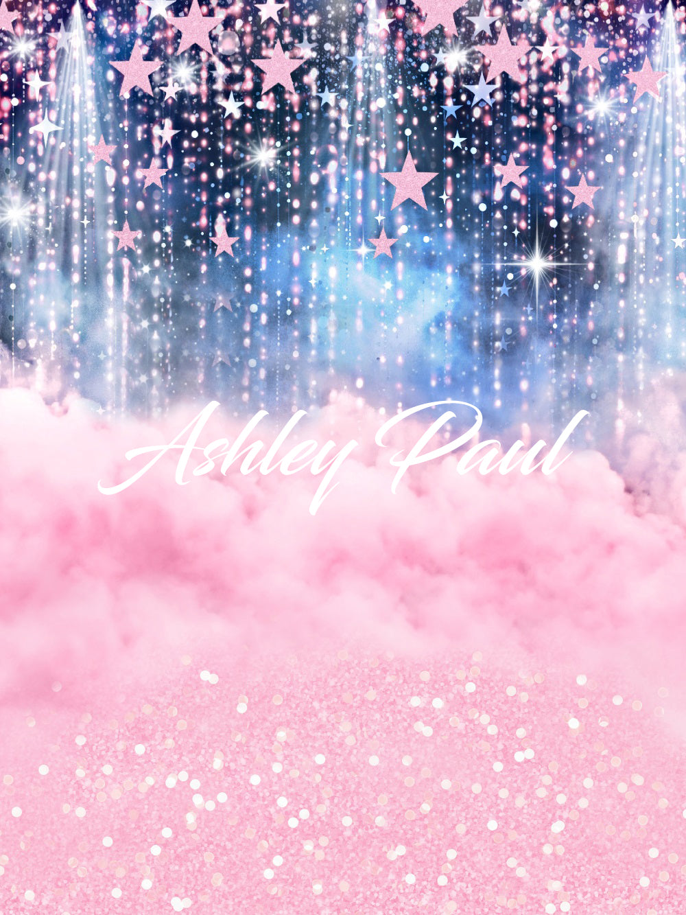 Kate Rose Étoiles Nuages Brillant Toile de fond conçue par Ashley Paul - Kate Backdrop FR
