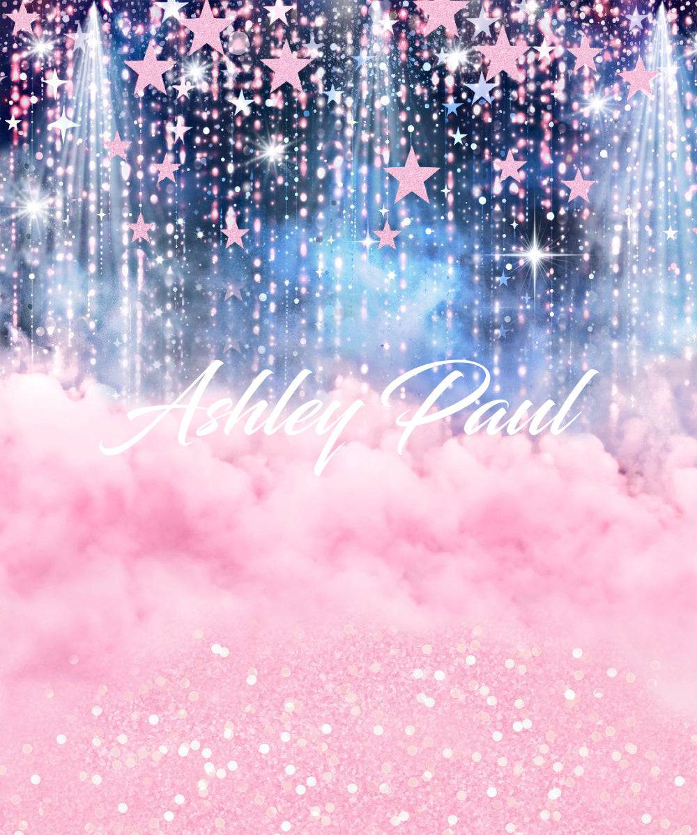 Kate Rose Étoiles Nuages Brillant Toile de fond conçue par Ashley Paul - Kate Backdrop FR