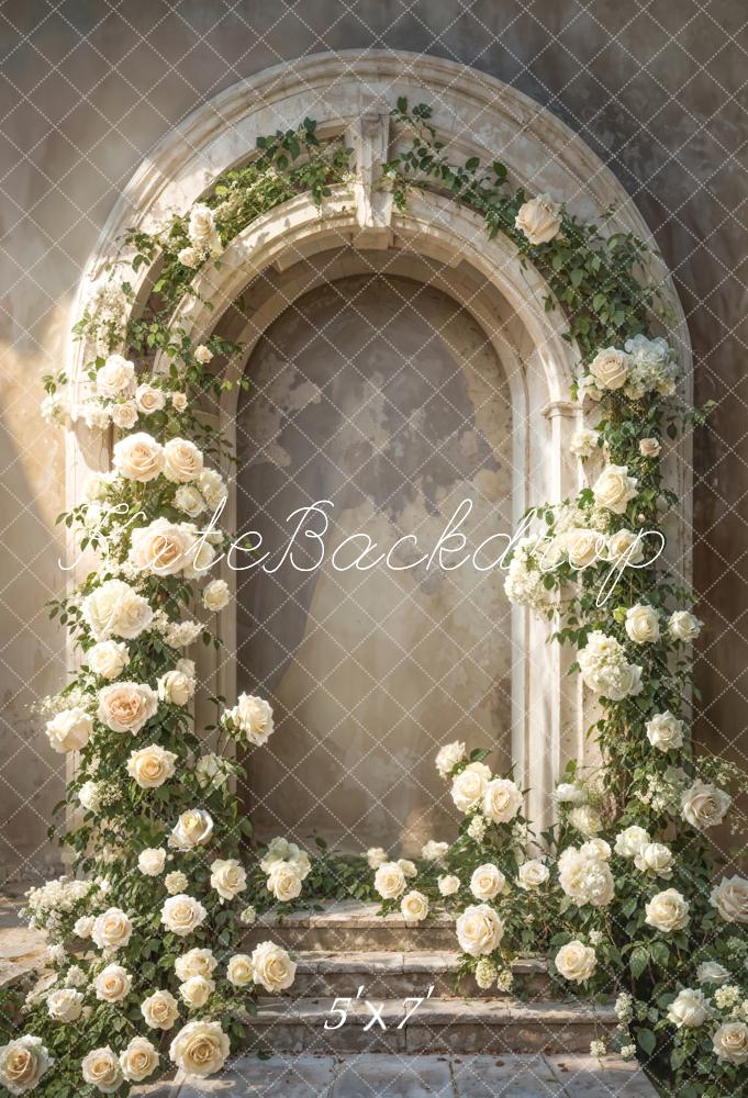 Kate Roses blanches Mur en arc Toile de fond conçue par Emetselch