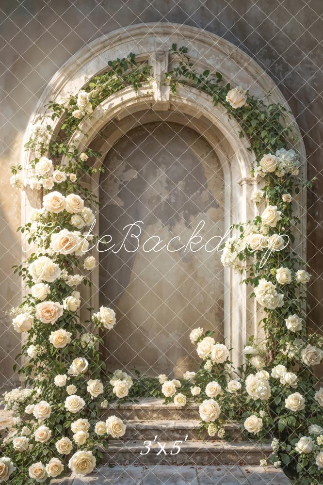 Kate Roses blanches Mur en arc Toile de fond conçue par Emetselch - Kate Backdrop FR