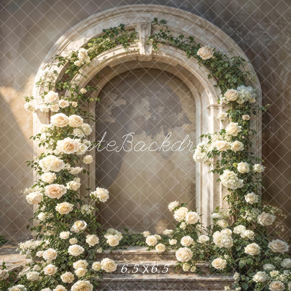 Kate Roses blanches Mur en arc Toile de fond conçue par Emetselch