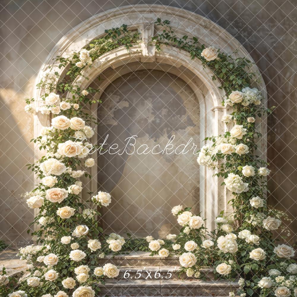 Kate Roses blanches Mur en arc Toile de fond conçue par Emetselch - Kate Backdrop FR