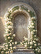 Kate Roses blanches Mur en arc Toile de fond conçue par Emetselch - Kate Backdrop FR