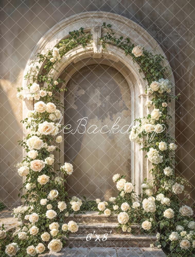 Kate Roses blanches Mur en arc Toile de fond conçue par Emetselch - Kate Backdrop FR