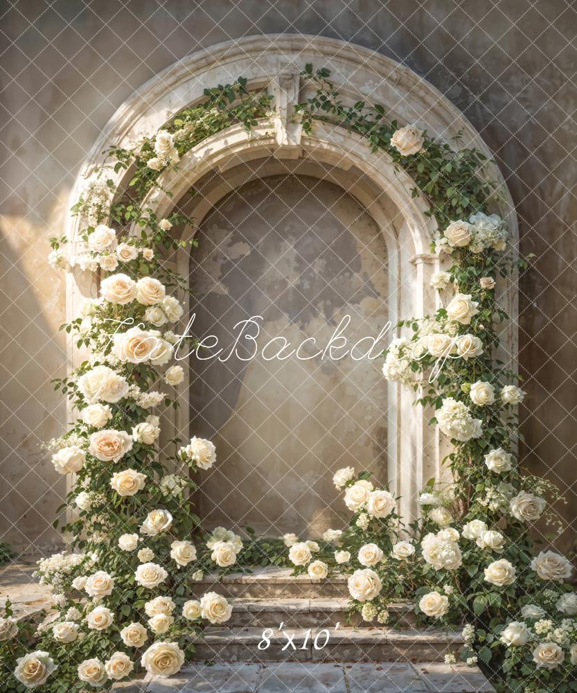 Kate Roses blanches Mur en arc Toile de fond conçue par Emetselch - Kate Backdrop FR