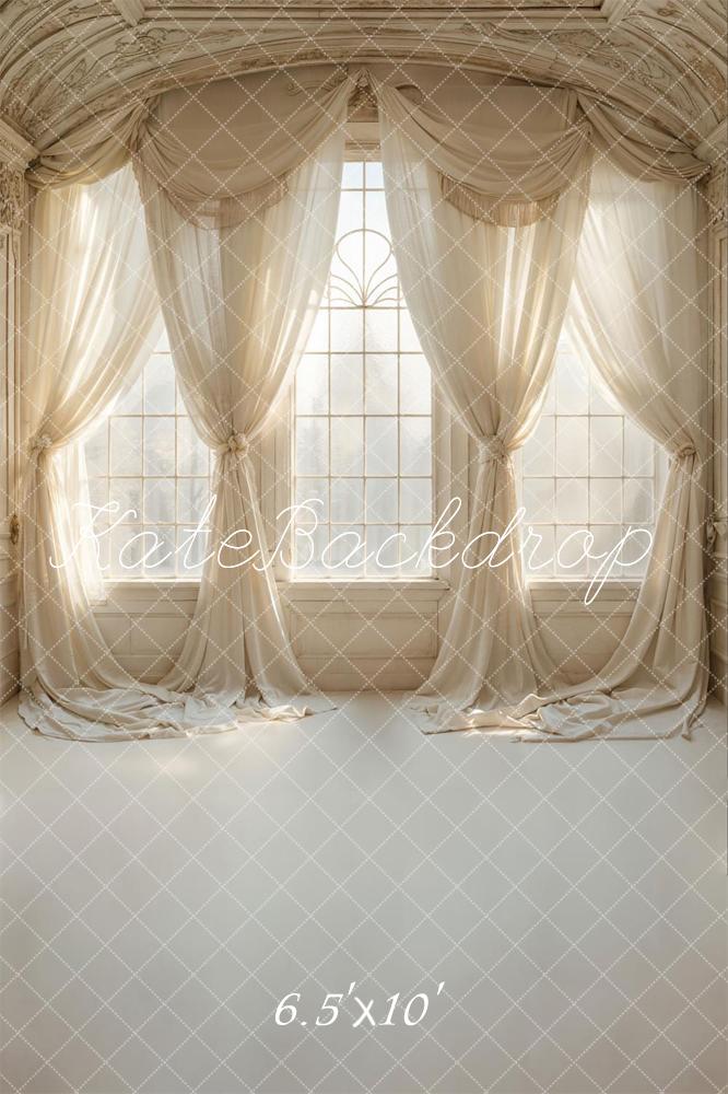 Kate Élégant Blanc Rideau Fenêtre en arc Toile de fond conçue par Emetselch