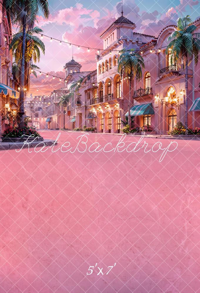 Kate Été Rose Rue Bâtiment Lumière Princesse Toile de fond conçue par Chain Photographie - Kate Backdrop FR