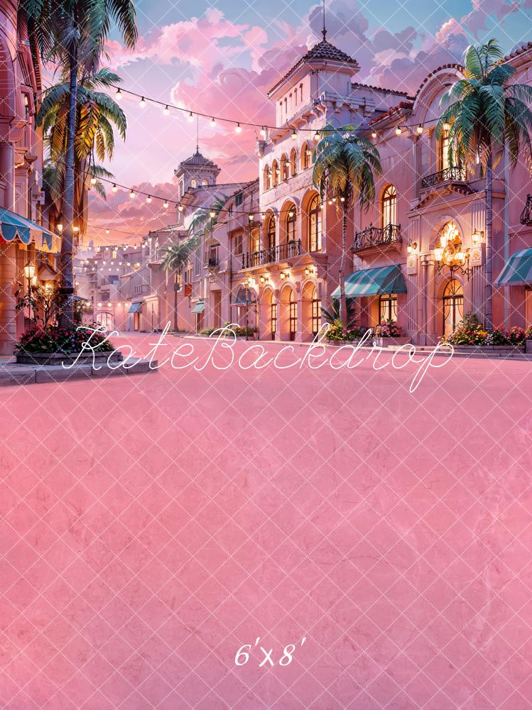 Kate Été Rose Rue Bâtiment Lumière Princesse Toile de fond conçue par Chain Photographie - Kate Backdrop FR