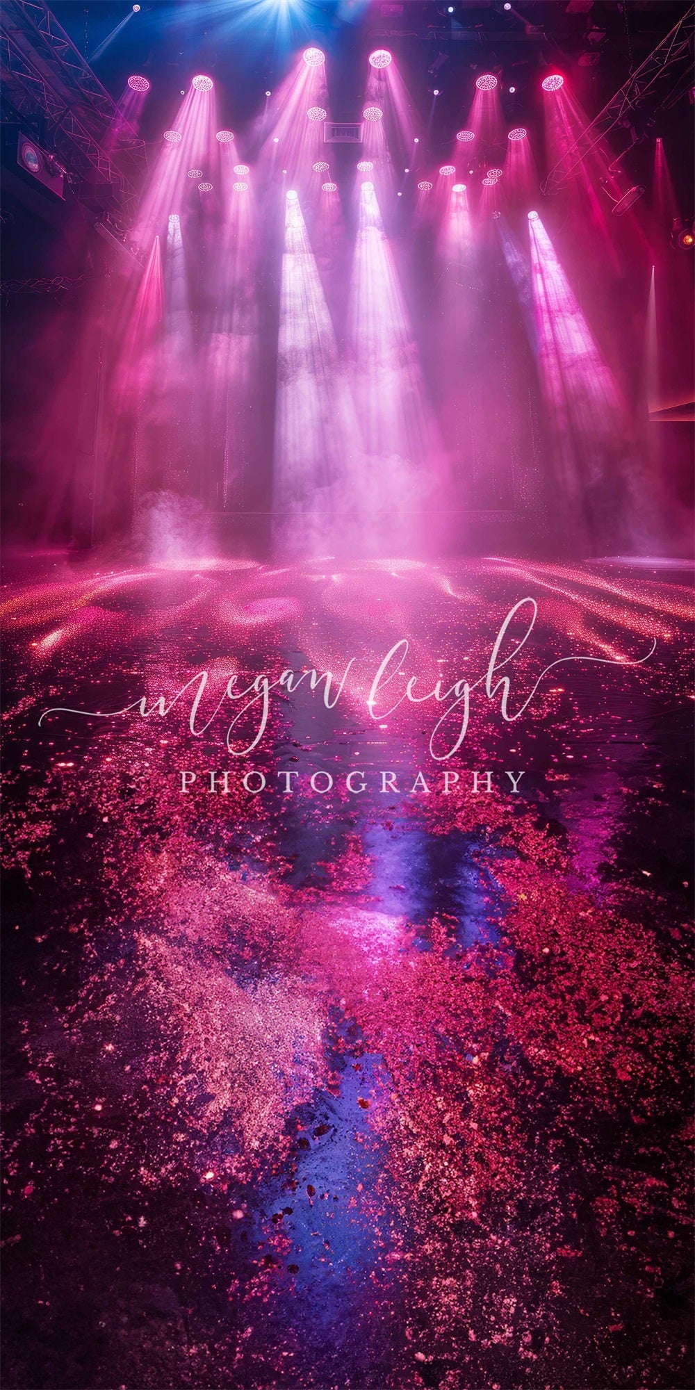 Kate Sweep Mur-à-Sol Super star Lumières Violet Rose Toile de fond conçue par Megan Leigh - Kate Backdrop FR