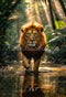 Kate Été Nature Tropical Forêt tropicale Rivière Lion Toile de fond conçue par Chain Photographie - Kate Backdrop FR