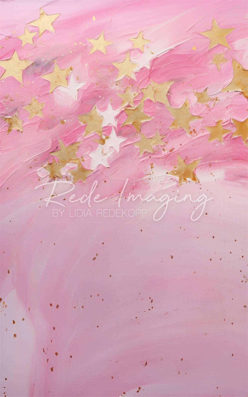 Kate Balayage Peint Étoiles Rose et Doré Beaux-Arts Toile de fond conçue par Lidia Redekopp