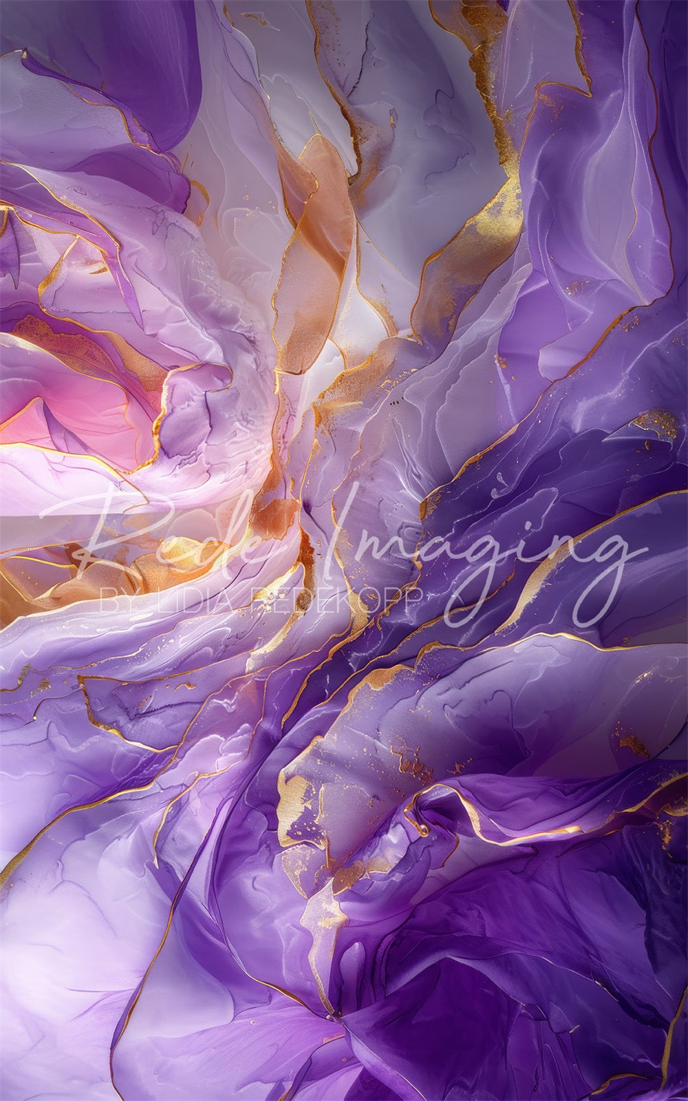 Kate Sweep Mur-à-Sol Violet Abstrait Marbre Mur/Sol Toile de fond conçue par Lidia Redekopp - Kate Backdrop FR